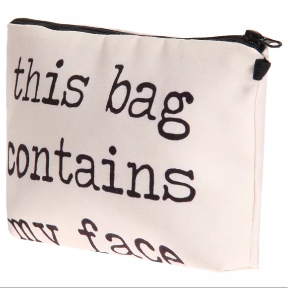 Makeup Bag, Off-white Polyester & Water Resistant - Picture 3 of 9